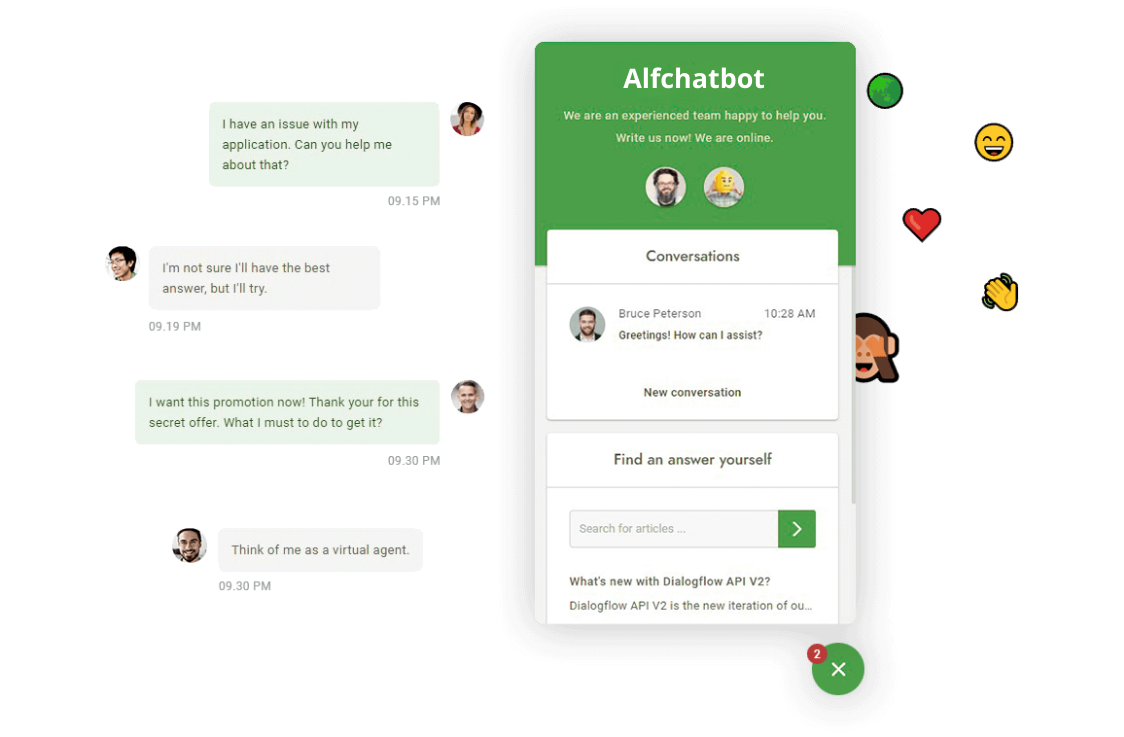 دردشة ووردبريس مدعومة من Dialogflow